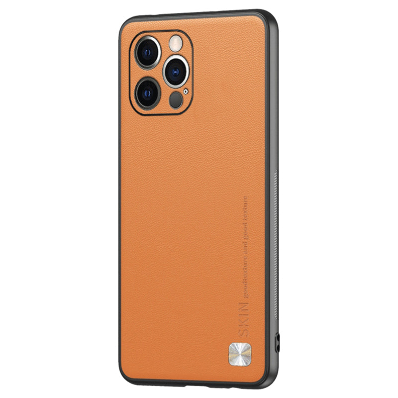 Pouzdro odolné proti nárazu pro iPhone 13 Pro Max 6,7palcový PU kožený kryt PC+TPU na telefon s kovovým dekorem Pouzdro odolné proti nárazu pro iPhone 13 Pro Max 6,7palcový PU kožený kryt PC+TPU na telefon s kovovým dekorem